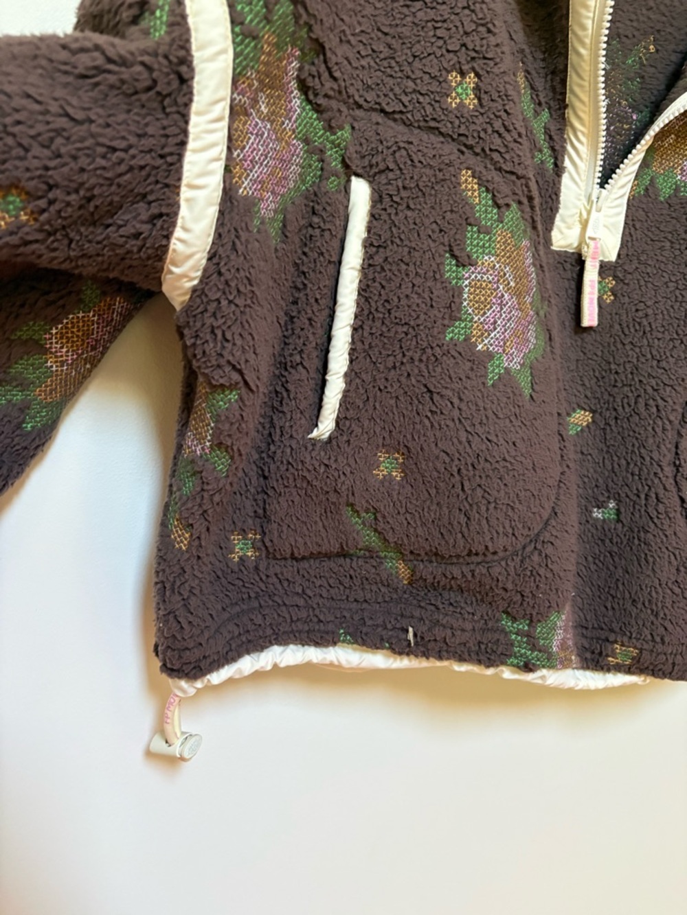 NWOT Free People FP Movement Mountain High Embroidered HalfZip Fleece Size Small - Picture 2 of 13